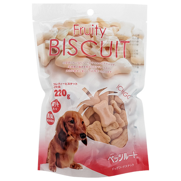 DoggyMan Biscuit Strawberry ДОГГІМЕН БІСКВІТ ПОЛУНИЦЯ фруктове печиво, ласощі для собак Київ - фото 1
