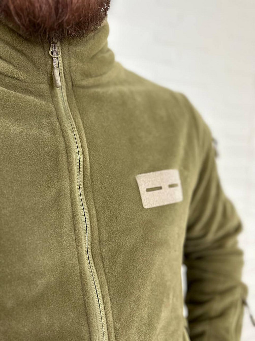 Мужская флисовая кофта Flas Polar с велкро под шевроны и патчи Песочный, S Винница - изображение 5