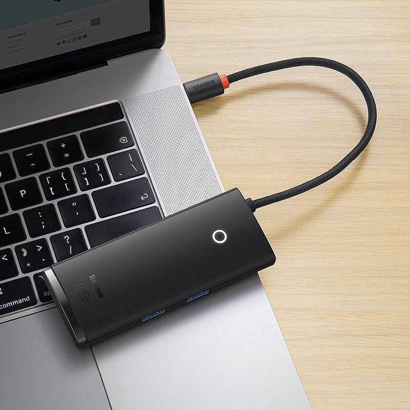 USB-хаб Baseus Lite Series 4-Port USB-A HUB Adapter (USB-A to USB 3.0*4) 2m Black Одеса - фото 8