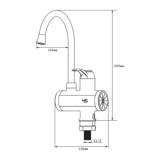 Проточный водонагреватель для кухни WEZER SDR-A15T белый Киев