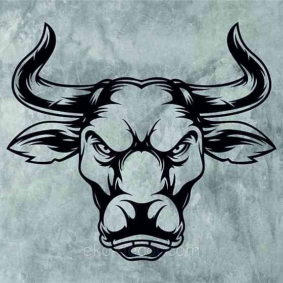 Декоративне настінне Панно «Бик», Декор на стіну 110*98 см, Чорний Київ