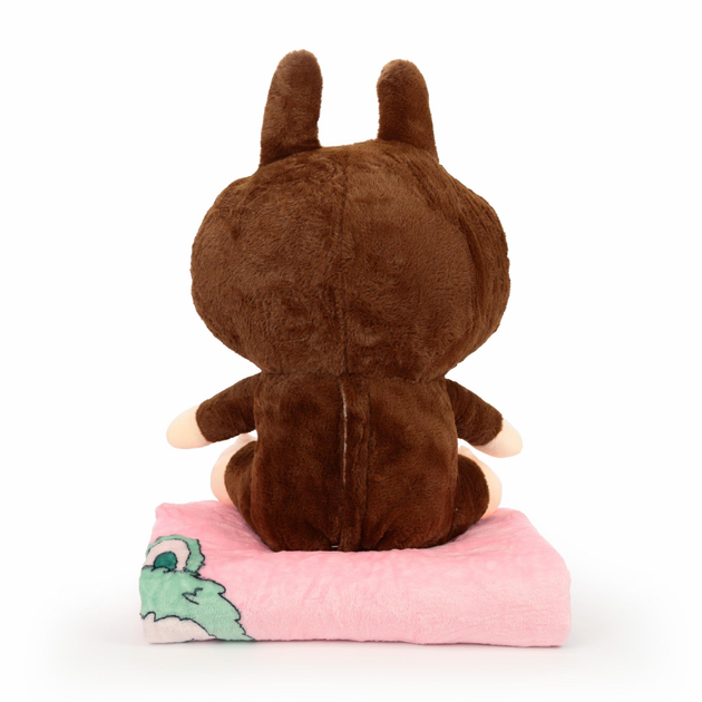 Лабубу 3 в 1: м'яка іграшка-плед-подушка 50 см Коричнева Київ - фото 1