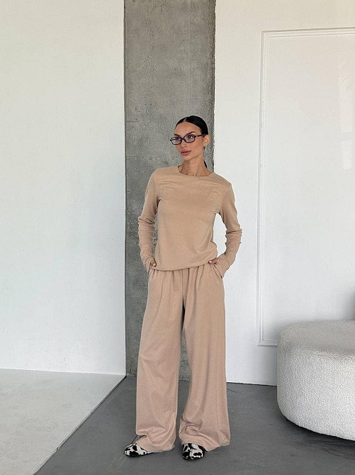 Женский теплый базовый костюм двойка из турецкого микрофлиса Одесса - изображение 1