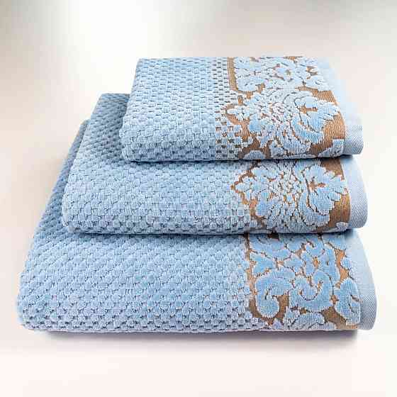 Комплект махровых полотенец 3шт 40x70см, 50x90см, 70x140см Damask Премиум качества Жаккардовое с вел Сумы
