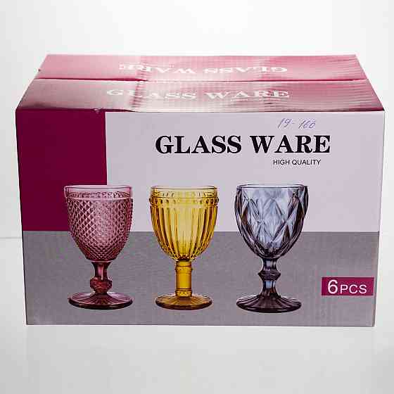 Набір келихів для вина 6 штук 240 мл винні келихи на ніжці скляні фужери для вина подарункові HP-19-166 Київ