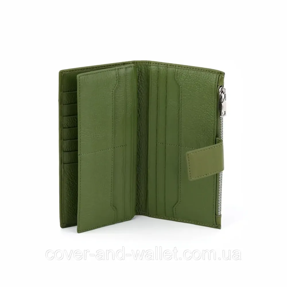 Стильний шкіряний жіночий гаманець зеленого кольору Marco Coverna  MC 0134-19 Київ - фото 15