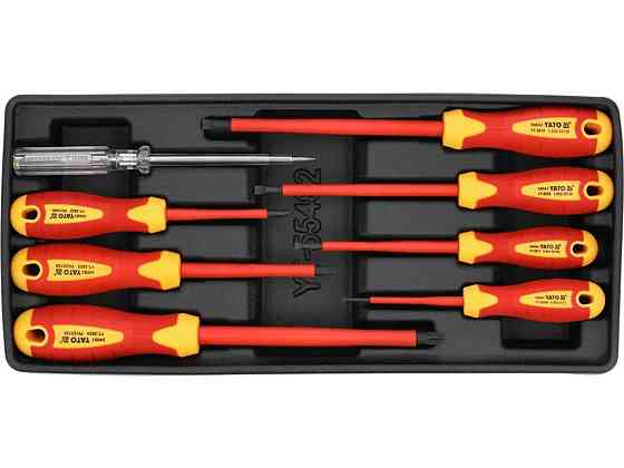 Вклад до інструментальної шафи YATO: викрутки ізольовані до 1000 В з індикаторм напруги 250 В, 8 шт Одеса