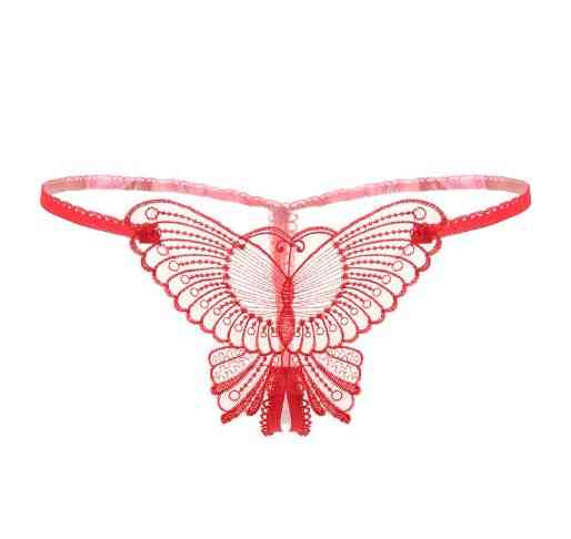Трусики з розрізом та метеликом червоного кольору - розмір універсальний, (на резинці, тянуться) Київ