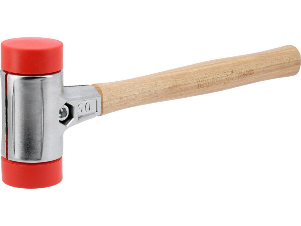 Молоток по бруківці YATO обух з високопружного ПЕ m= 1390 г Ø= 60 мм, дерев'яна ручка, заг l= 430 мм Одесса - изображение 1