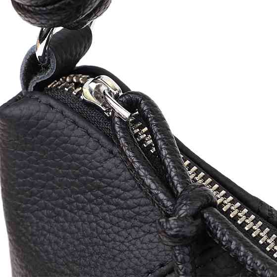 Женская полукруглая сумка из натуральной кожи Vintage 22932 Черный Киев