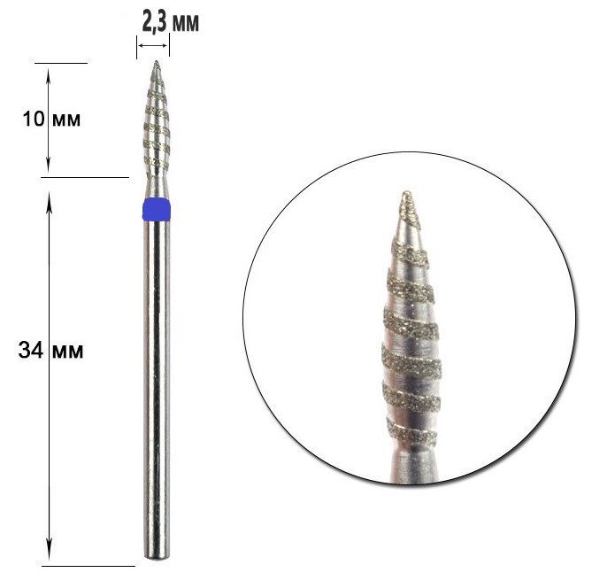 НАСАДКА С АЛМАЗНЫМ НАПЫЛЕНИЕМ ТОРНАДО ПЛАМЕВИДНАЯ СИНЯЯ. Киев - изображение 1