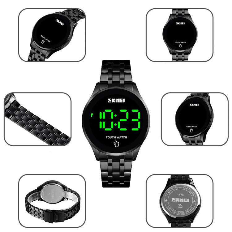 Мужские наручные светодиодные часы Skmei 1579 light (Черные) Киев - изображение 6