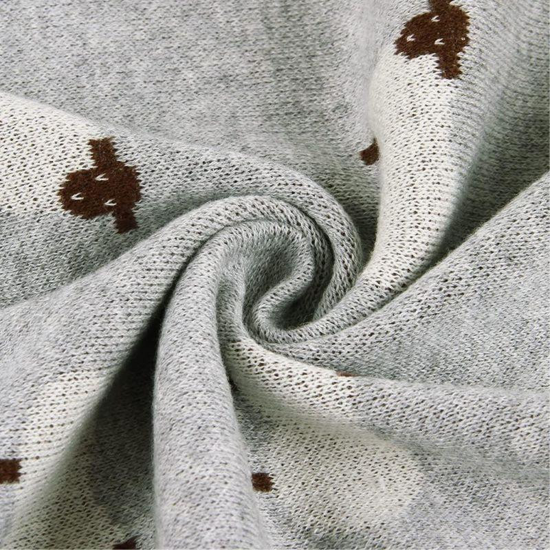 Плед Дитячий Lovely Svi Бавовна 80х100 см В'язаний Сірий Вівці (3180223) Київ - фото 2