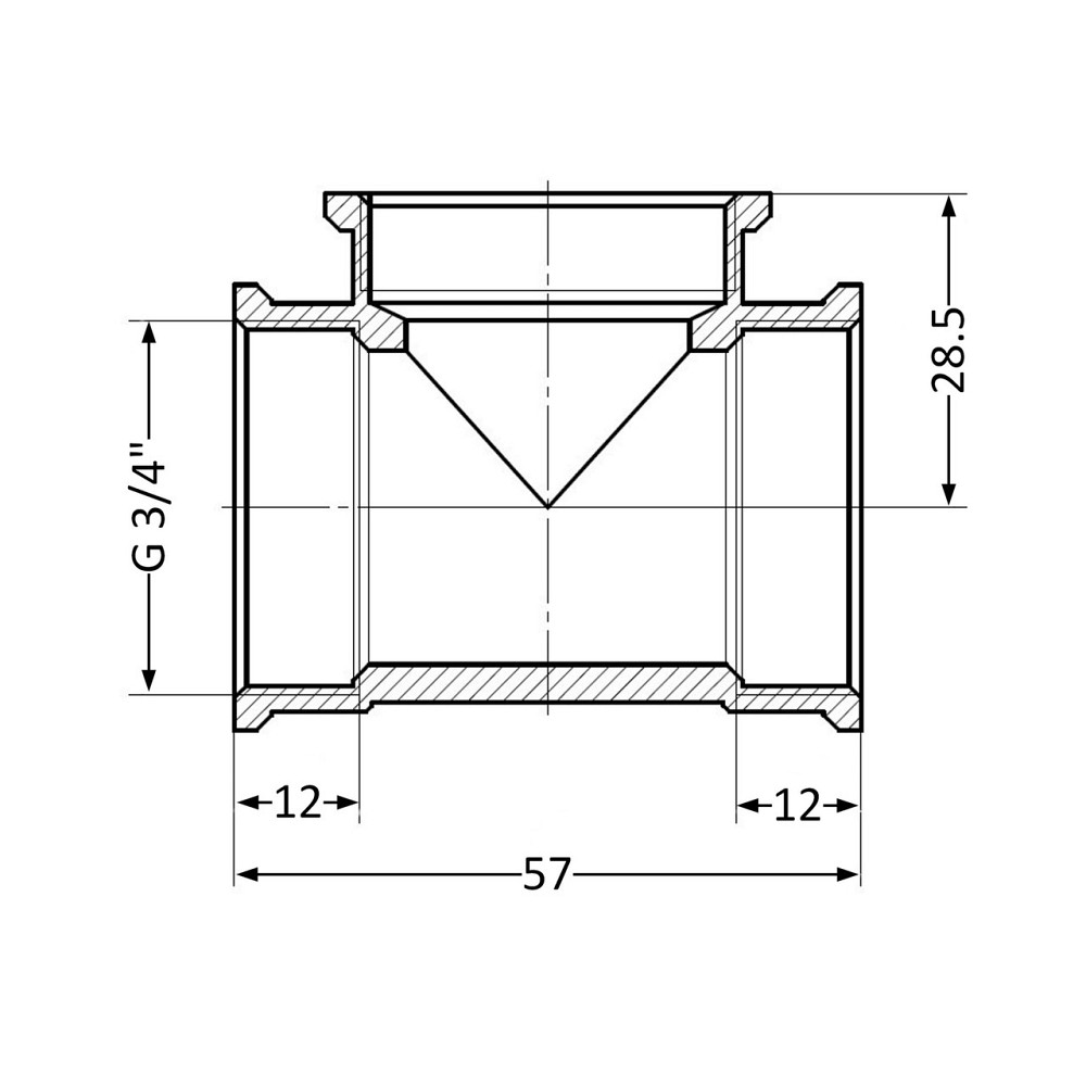 Тройник Thermo Alliance Standart 3/4" ВР SD41120 Київ - фото 2