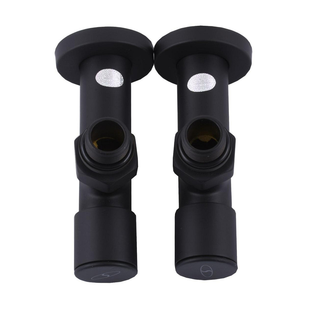 Набір Кран вентильний кутовий з американкою SOLOMON LUX 1/2″ 7777 (2шт.) BLACK (000020284) Київ - фото 3