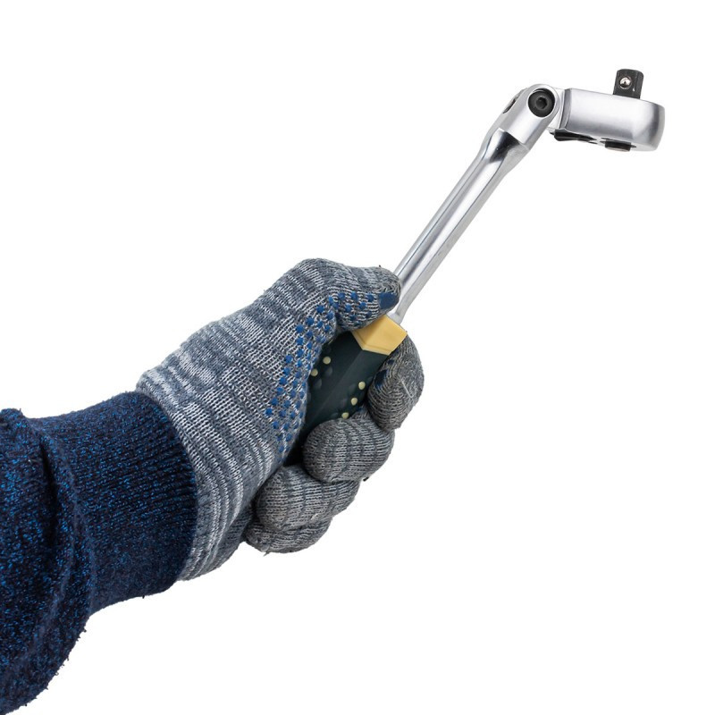 Тріскачка реверсивна шарнірна з гумовою ручкою 3/8