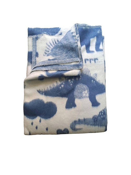 Ковдра дитяча бавовняна 100×140 сине динозаври Київ - фото 1