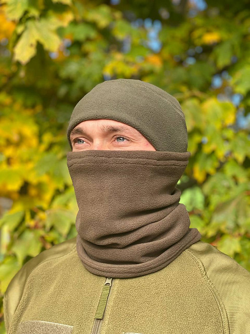 Флісова шапка олива Київ - фото 1