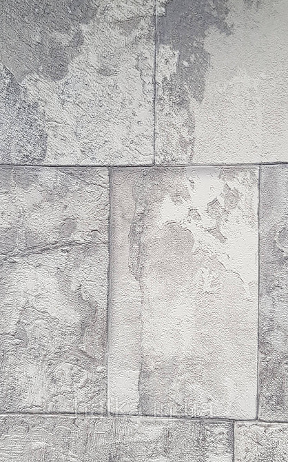 Обои виниловые на флизелине AdaWall Roka 1.06х10 под плитку структурные серые белые серебристые 23106-1 Киев - изображение 2