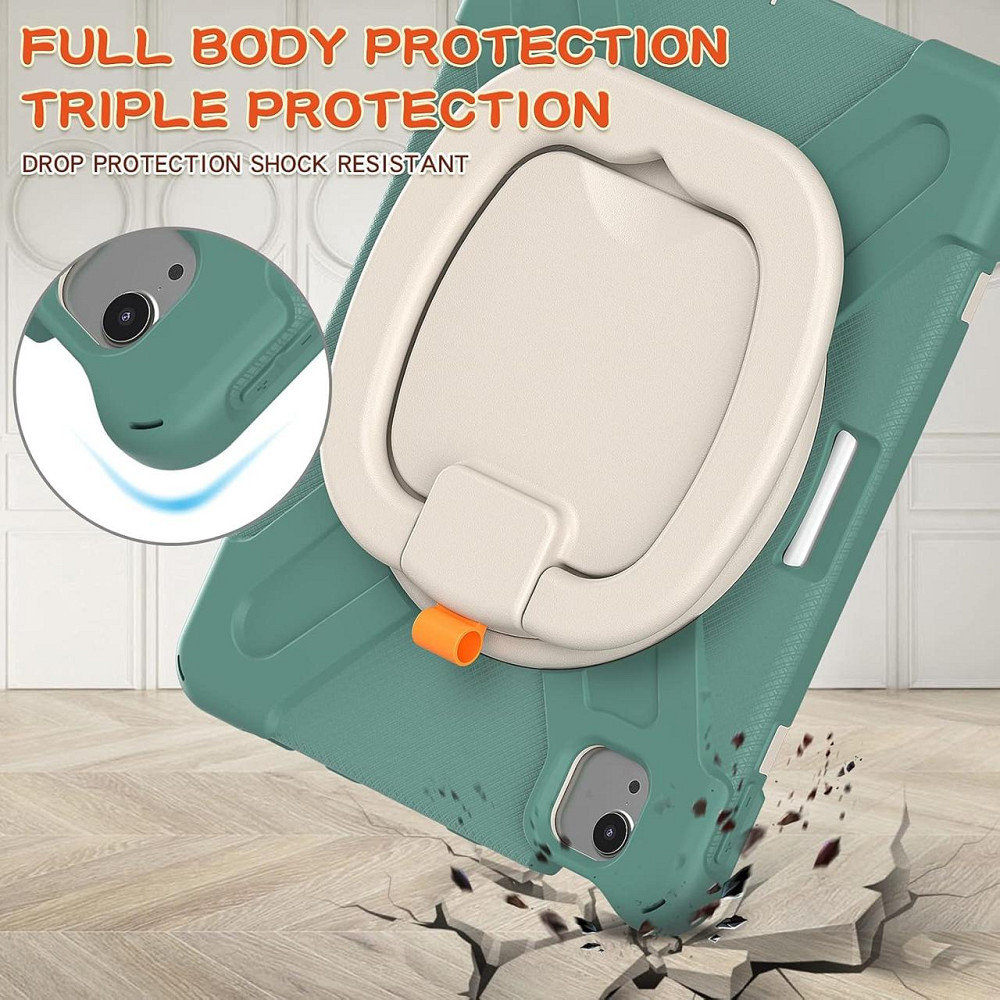 Чохол для iPad Air 4 10.9” (2020), iPad Pro 11” (2018/2020/2021), із ручкою підставкою, протиударний, з тримачем стилуса зелений Київ - фото 4