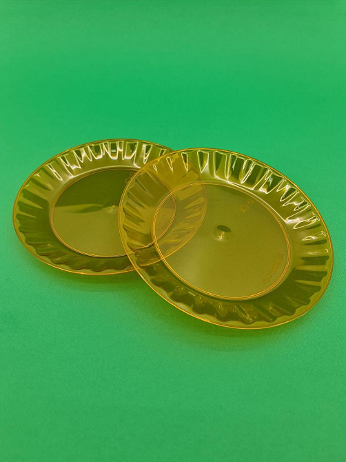 Тарілка одноразова 160 мм Склоподібна Помаранчева (10 шт) Харків - фото 1