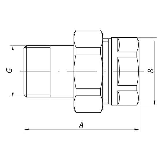 Згін американка 1 1/2 "прямий Koer KR.341 (KR0135) Київ