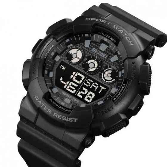 Тактичний водостійкий кварцовий годинник Skmei Stalker black Вінниця