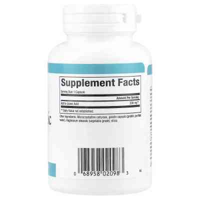 Витаминно-минеральный комплекс Natural Factors Альфа-липоевая кислота, 200 мг, Alpha-Lipoic Acid, 60 капсул (NFS-02098) Вінниця