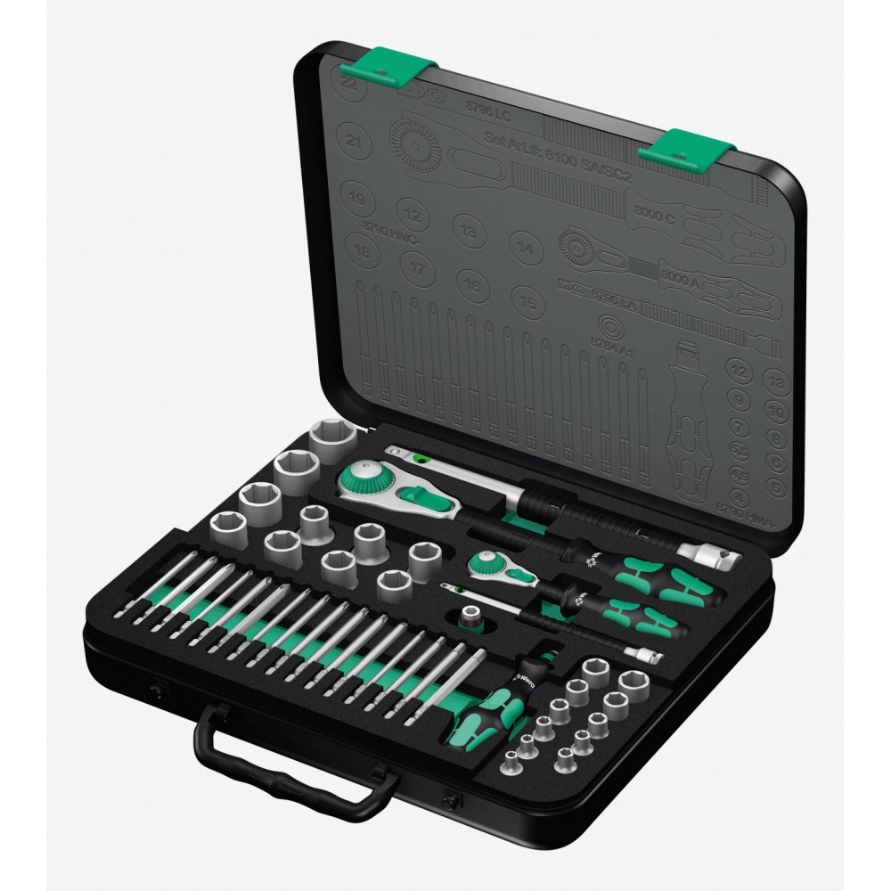 Набір інструментів 1/4", 1/2", 43 од., Wera Zyklop Speed 8100 SA/SC 2 (05160785001) Одеса - фото 1