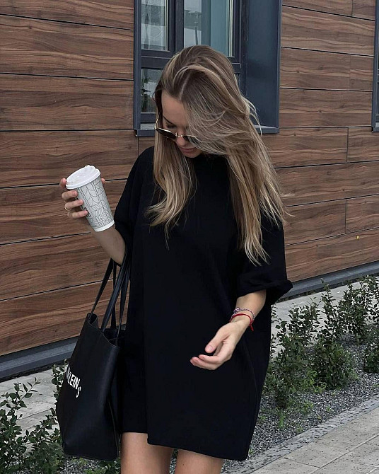 Жіноча стильна повсякденна сукня-футболка турецька двонитка Одеса - фото 2