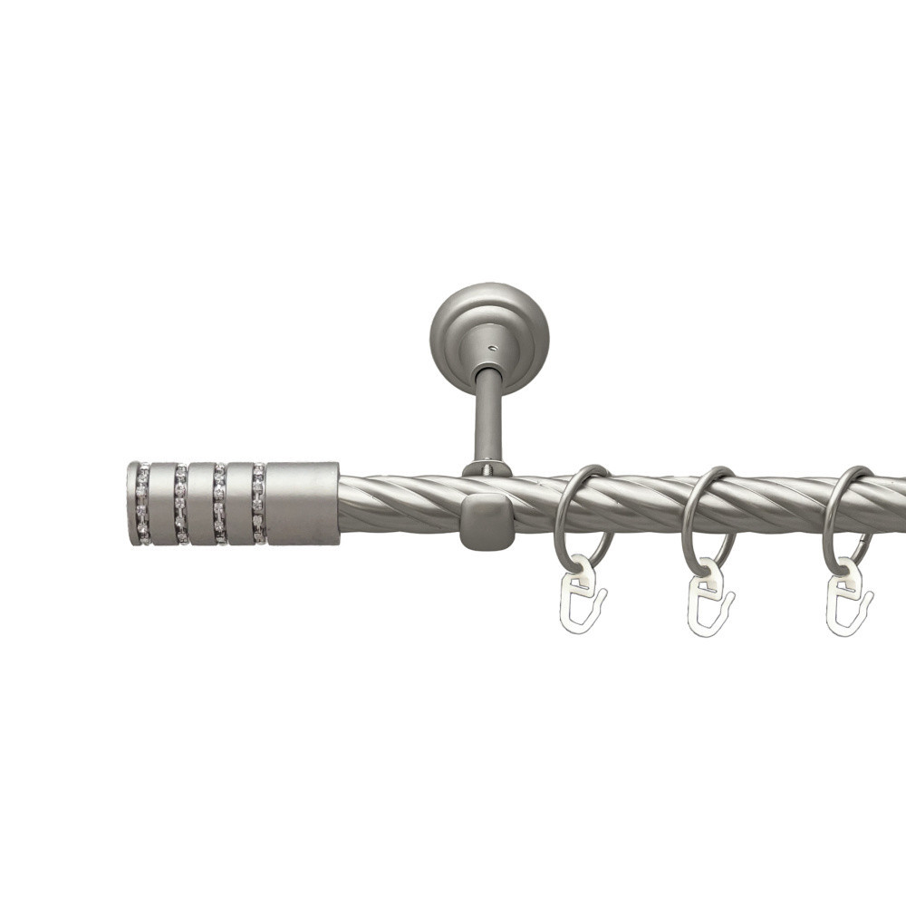 Карниз Orvit Барамелла металевий однорядний відкритий скручена труба кільце металеве Сатин 19 мм 160 см (00-00022978) Львів - фото 1