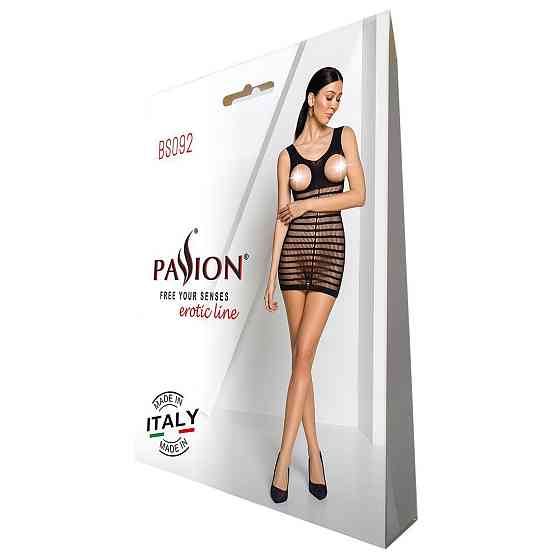 Бодістокінг-сукня з відкритими грудями Passion BS092 black Sex Aura Київ