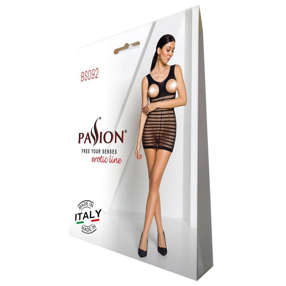 Бодістокінг-сукня з відкритими грудями Passion BS092 black Sex Aura Київ - фото 6