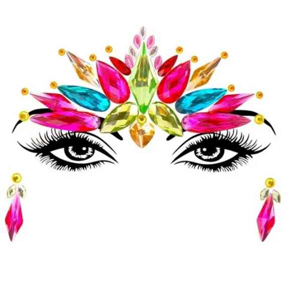 Стрази для обличчя святкові маскарадні one size різнобарвний Київ