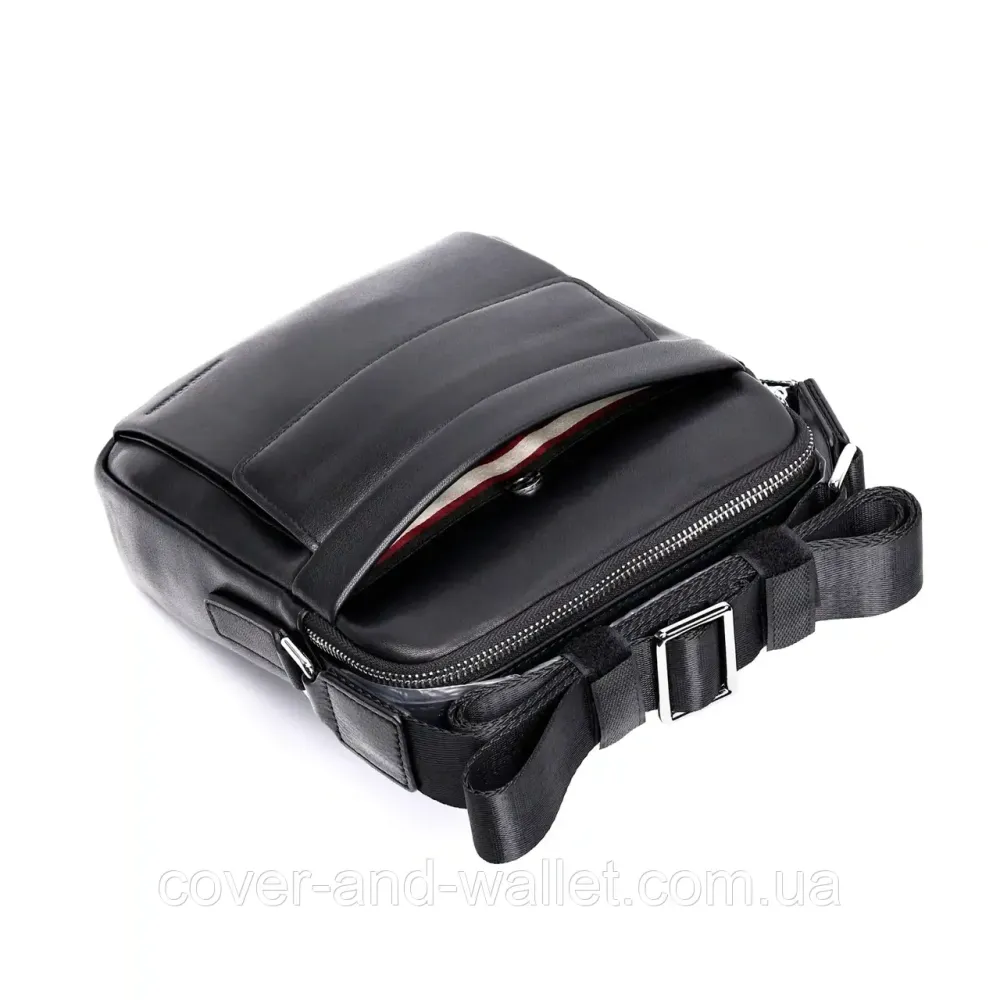 Фірмова чоловіча сумка-барсетка з натуральної шкіри Marco Coverna 7706 black Київ - фото 9