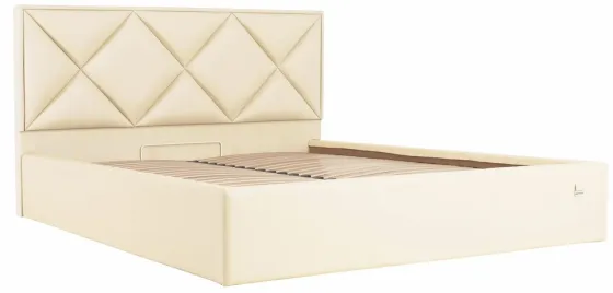 Ліжко Двоспальне Leeds Comfort 180 х 200 см Fly 2207 З підйомним механізмом та нішою для білизни Бежевий Київ