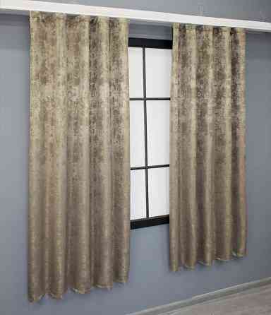 Комплект коротких штор VR-Textil Жаккард Sultan XO № 1683ш Капучино 130х170 см 2 шт (35-0328) Киев