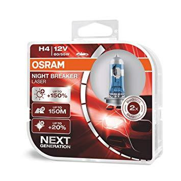 Комплект галогенових ламп OSRAM H4 64193NL-HCB Night Breaker LASER NG +150% 60/55W 12V P43T (2 шт) Харьков - изображение 1