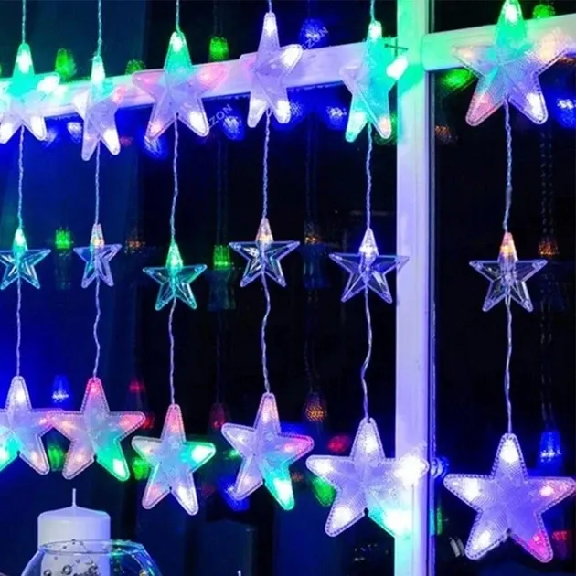 Гірлянда-штора Зорепад 120L M Мультикольорова 3м*1.8м на мідному дроті Одеса - фото 3