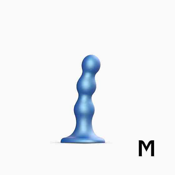 Насадка для страпона Strap-On-Me Dildo Plug Balls Blue Metallic M Sex Aura Киев
