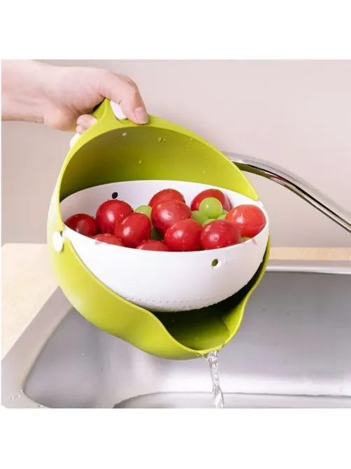 Складаний друшляк пластик+силікон,не вбирає запах і колір, для зливу води, розморожування та миття продуктів Одеса - фото 3