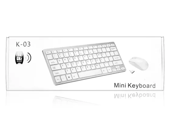 Клавіатура та бездротова миша K03, мембранна, 78 клавіш, оптична миша, 1600 dpi, бездротове підключе Київ