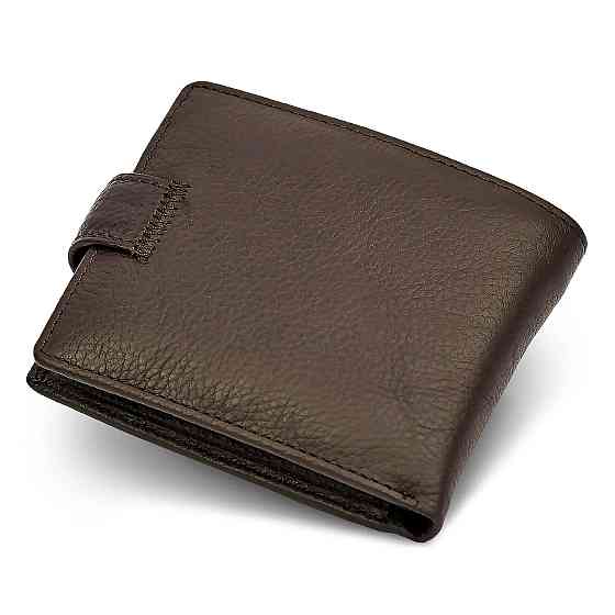 Мужское кожаное портмоне на кнопке ST Leather ST104 Коричневый Киев