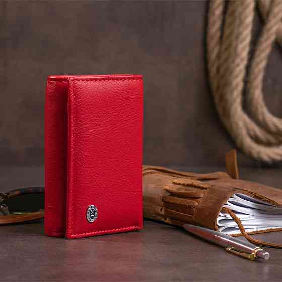 Горизонтальне портмоне зі шкіри жіноче на магніті ST Leather 19335 Червоне Київ