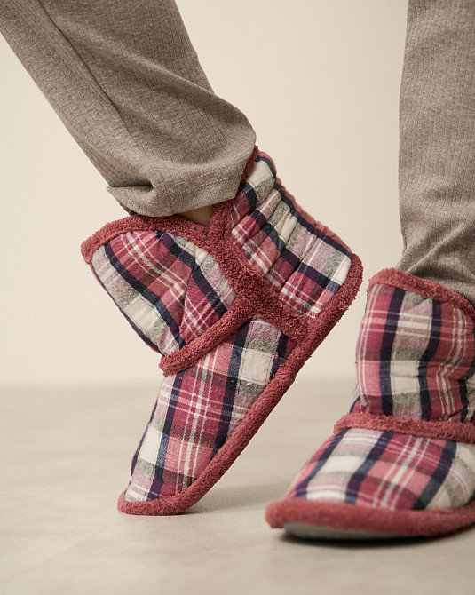 Женские Сапожки для дома в клеточку - Бордовый Nicoletta 304-4 37-38 Киев - изображение 1