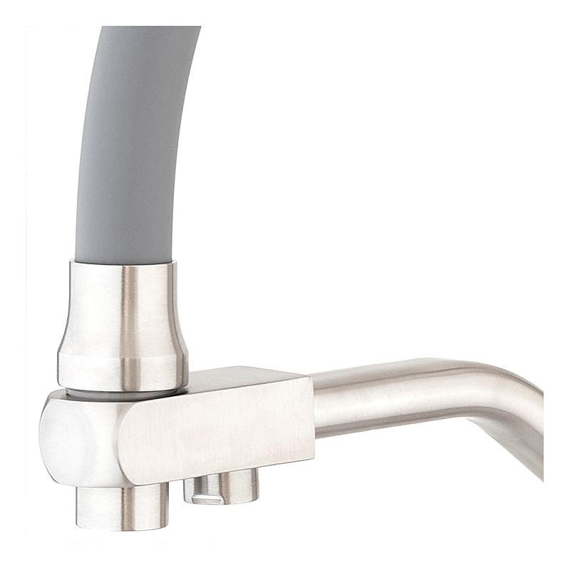 Змішувач для кухні під осмос Mixxus FUL-021 Refl.GREY нерж. сталь SUS304 сірий гнучкий вилив (MI6020) Чернівці - фото 4