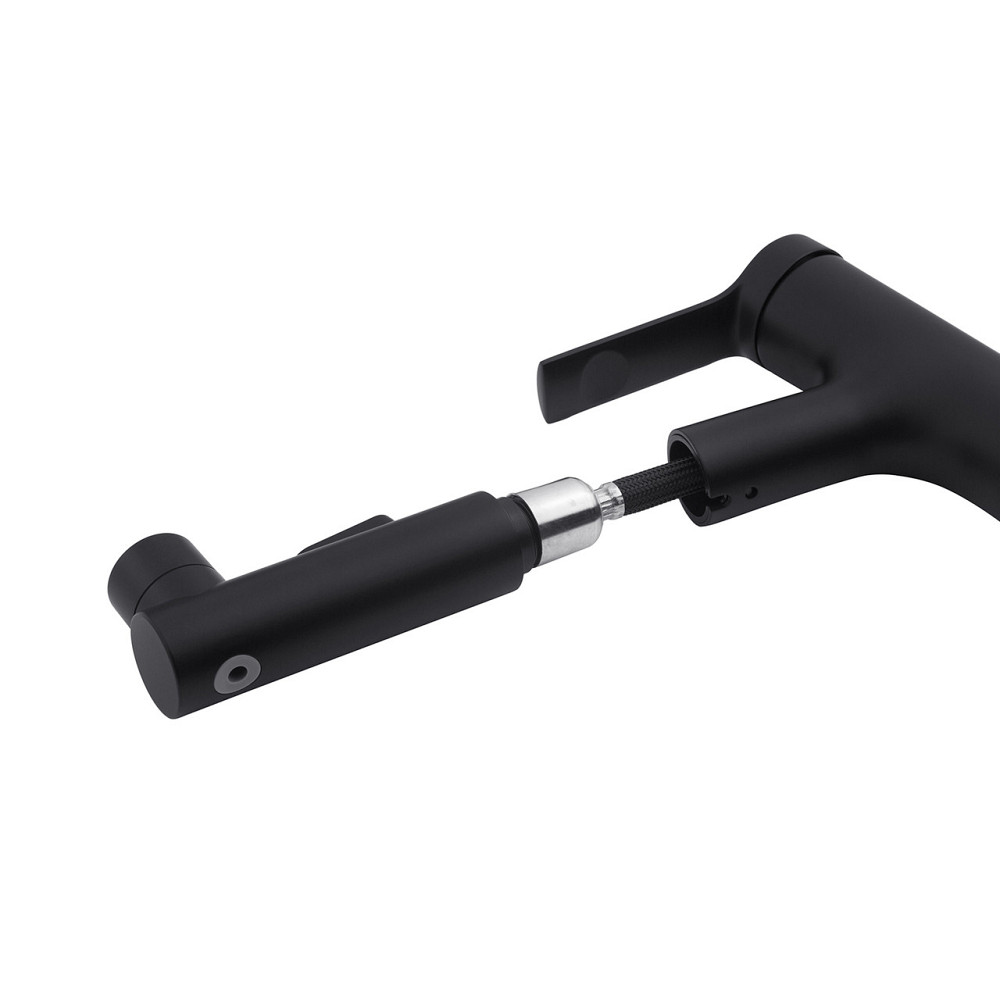 Змішувач для раковини з висувним виливом Kroner KRP Edelstahl Klassisch - SCH030-T чорний Київ - фото 8