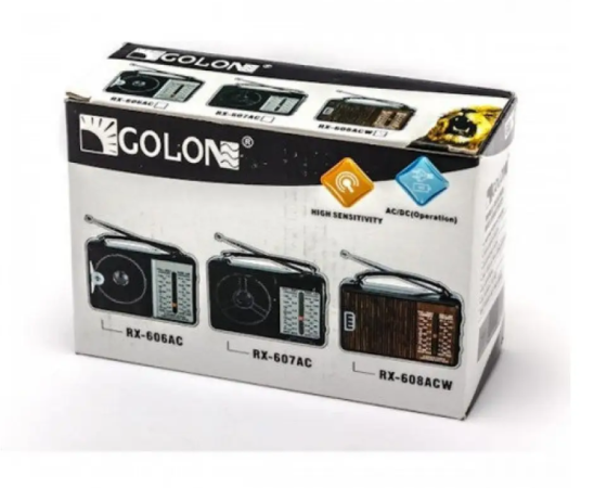 Радіоприймач GOLON RX-608 портативний з потужним динаміком, FM/AM/SW, USB/TF, акумуляторний Одеса