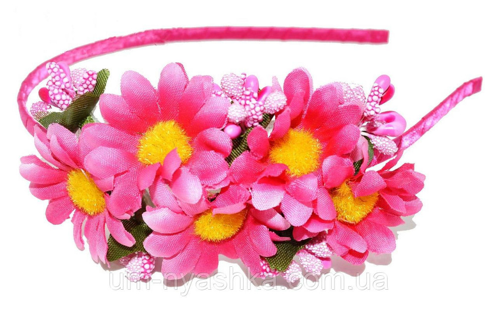 Ободок обруч с цветами 