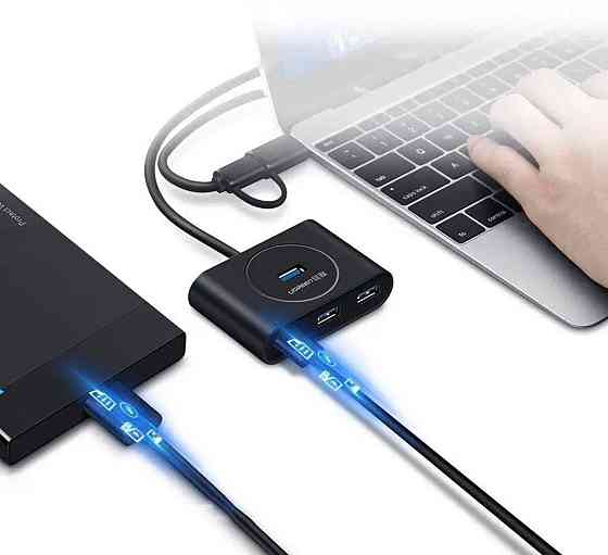 Хаб адаптер перехідник UGREEN USB 3.0 Hub 0.5m (Black) UGR-20290 Одеса